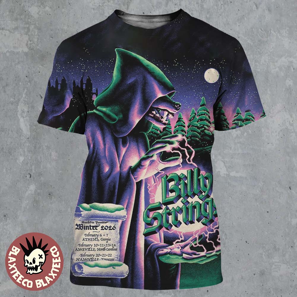 Billy Strings Winter 2026 Tour February 6 To 22 From - Adult & Kids T-Shirts, Sweatshirts & Hoodies apparel design preview 1