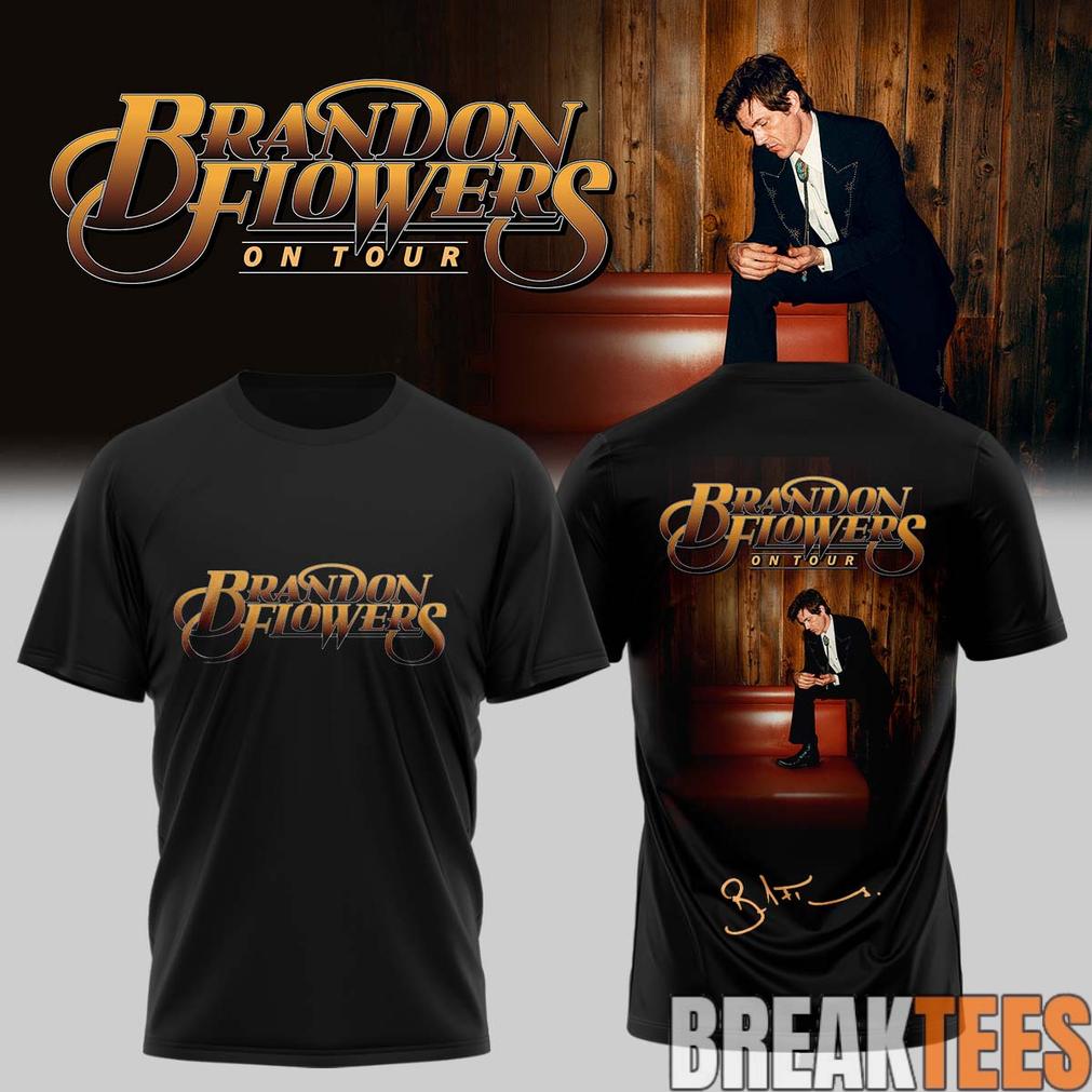 Brandon Flowers On Tour 2026 Signature Black Edition - Adult & Kids T-Shirts, Sweatshirts & Hoodies apparel design preview 1