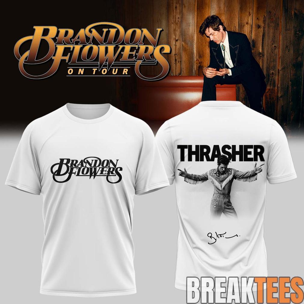Brandon Flowers On Tour 2026 Signature White Edition - Adult & Kids T-Shirts, Sweatshirts & Hoodies apparel design preview 1