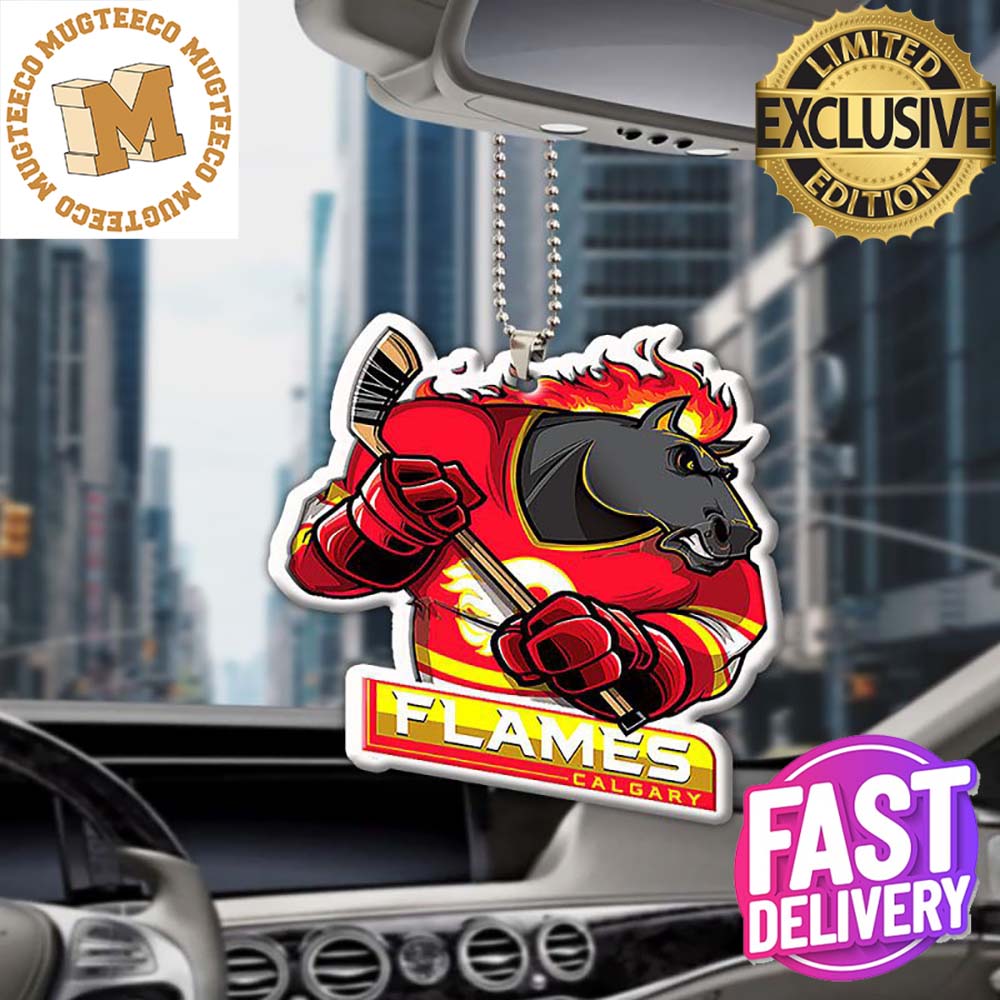 Calgary Flames NHL Mascot Christmas Car Decorations - Adult & Kids T-Shirts, Sweatshirts & Hoodies apparel design preview 1