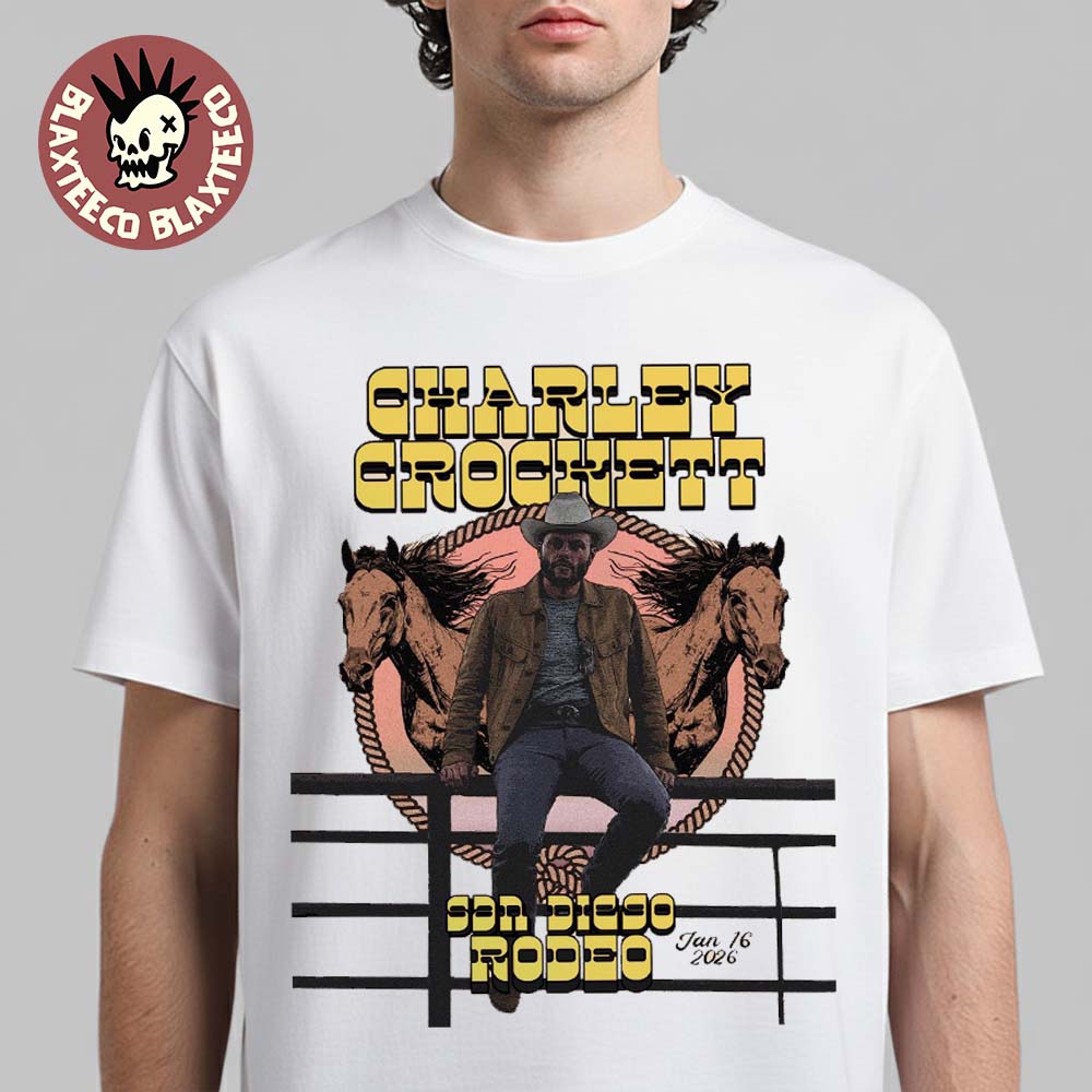 Charley Crockett San Diego Rodeo 2026 Poster Taking - Adult & Kids T-Shirts, Sweatshirts & Hoodies apparel design preview 1