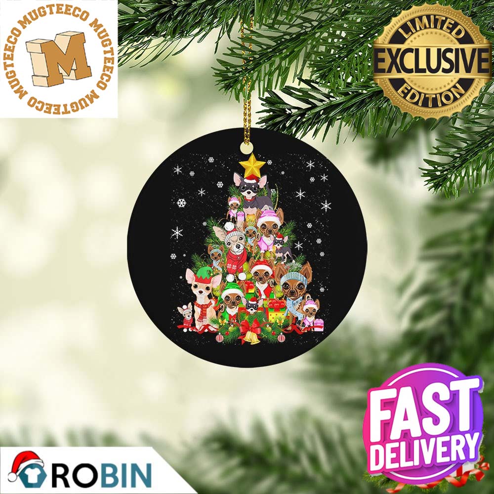 Chihuahua Christmas Tree Lights Xmas Gifts For Dog - Adult & Kids T-Shirts, Sweatshirts & Hoodies apparel design preview 1