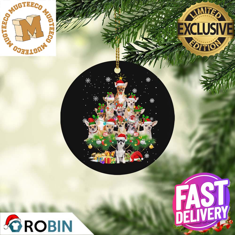 Chihuahua Christmas Tree Lights Xmas Gifts For Dog - Adult & Kids T-Shirts, Sweatshirts & Hoodies apparel design preview 1