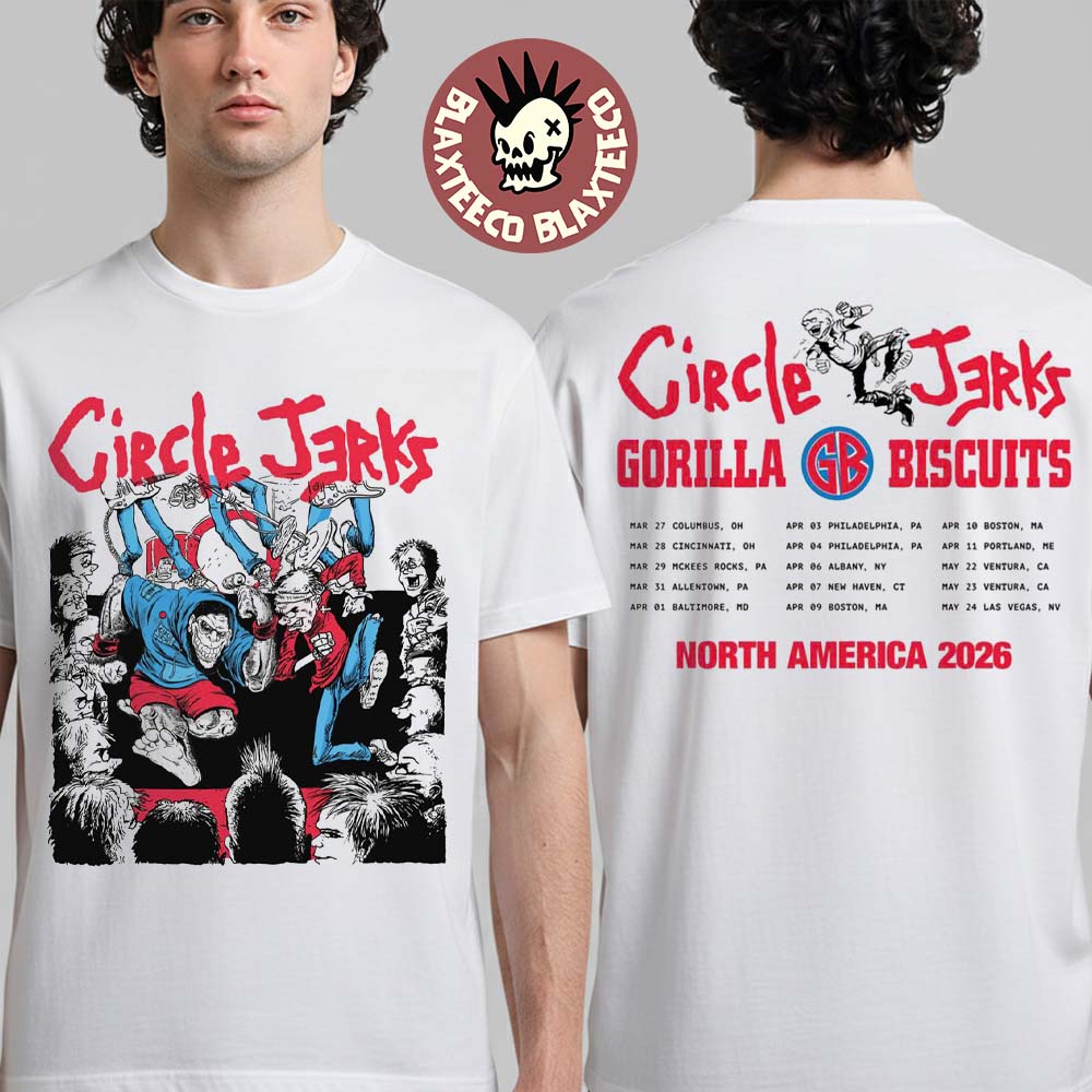 Circle Jerks With Gorilla Biscuits North America Tour - Adult & Kids T-Shirts, Sweatshirts & Hoodies apparel design preview 1