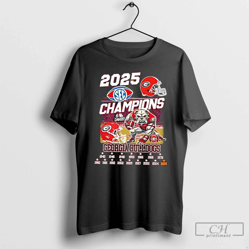 Classic 2025 Sec Champions Go Dawgs Georgia Bulldogs - Adult & Kids T-Shirts, Sweatshirts & Hoodies apparel design preview 1