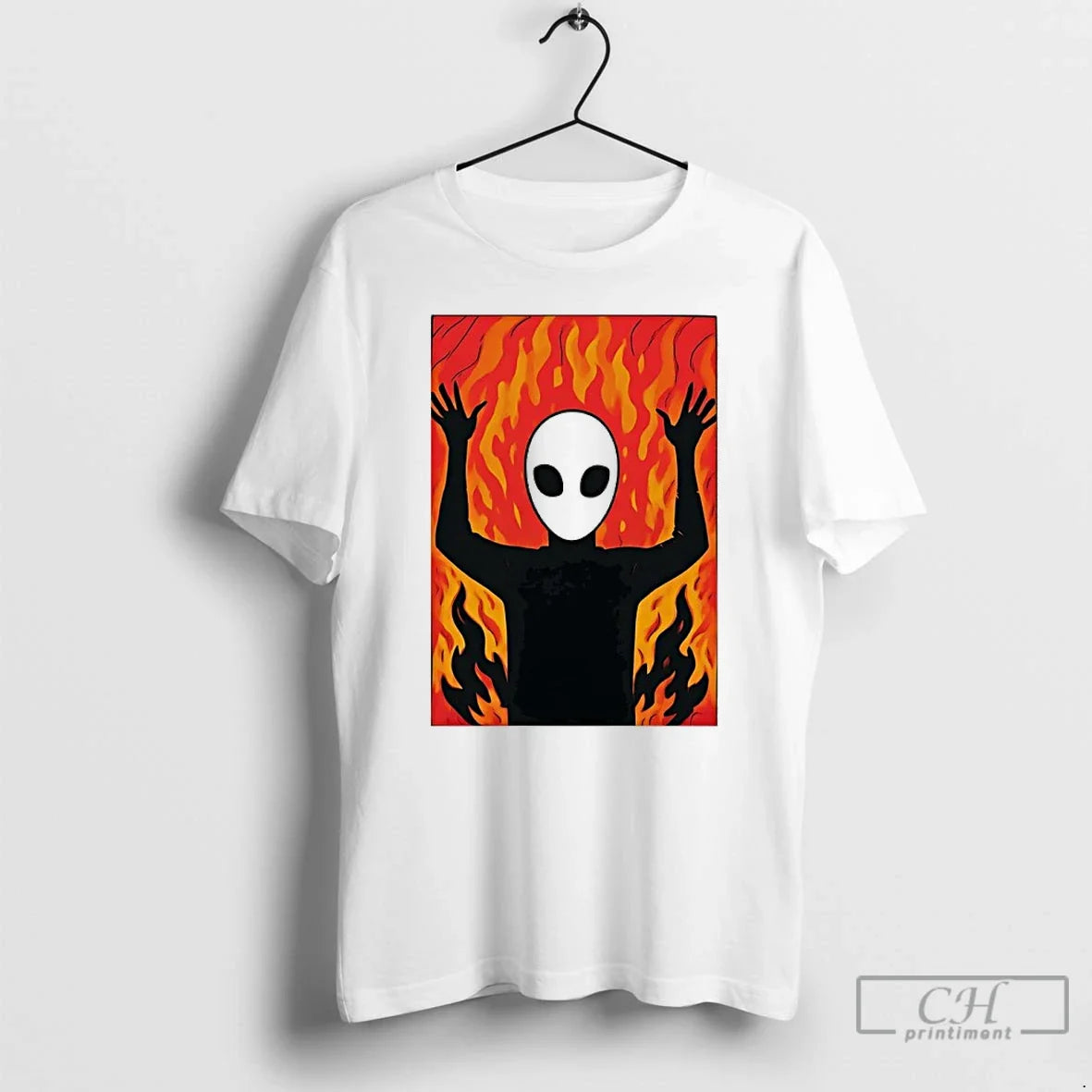 Classic Alien Fire Meme - Adult & Kids T-Shirts, Sweatshirts & Hoodies apparel design preview 1