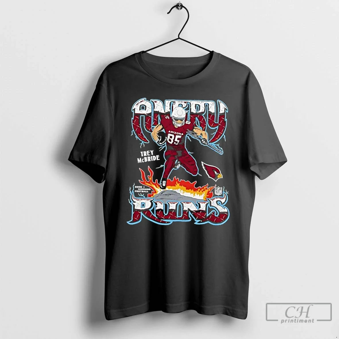 Classic Arizona Cardinals Trey Mcbride Angry Runs - Adult & Kids T-Shirts, Sweatshirts & Hoodies apparel design preview 1