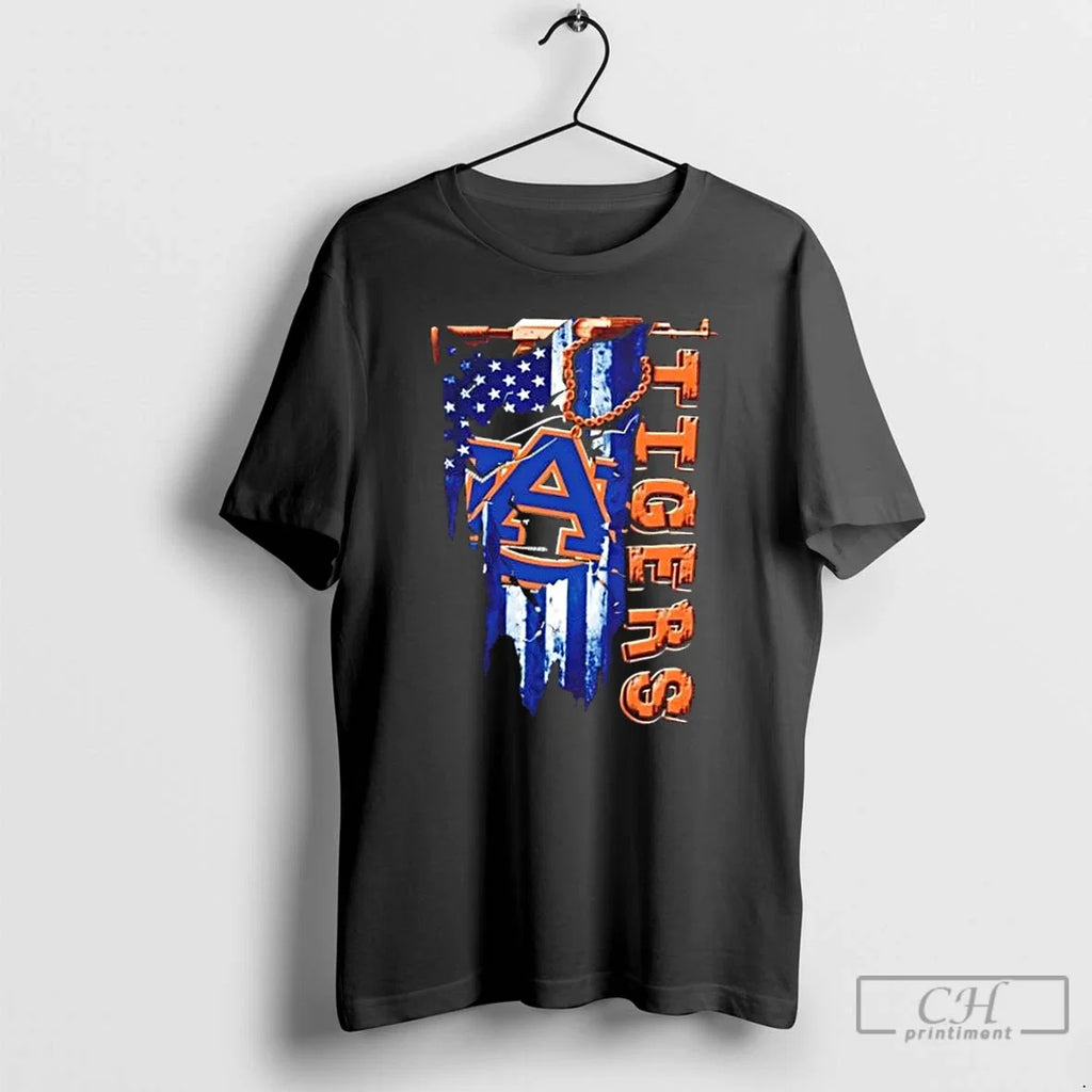 Classic Auburn Tigers Football Battle Shattered Usa - Adult & Kids T-Shirts, Sweatshirts & Hoodies apparel design preview 1