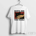 Classic Biting Black Cat Bite Me You Fool - Adult & Kids T-Shirts, Sweatshirts & Hoodies apparel design preview 1