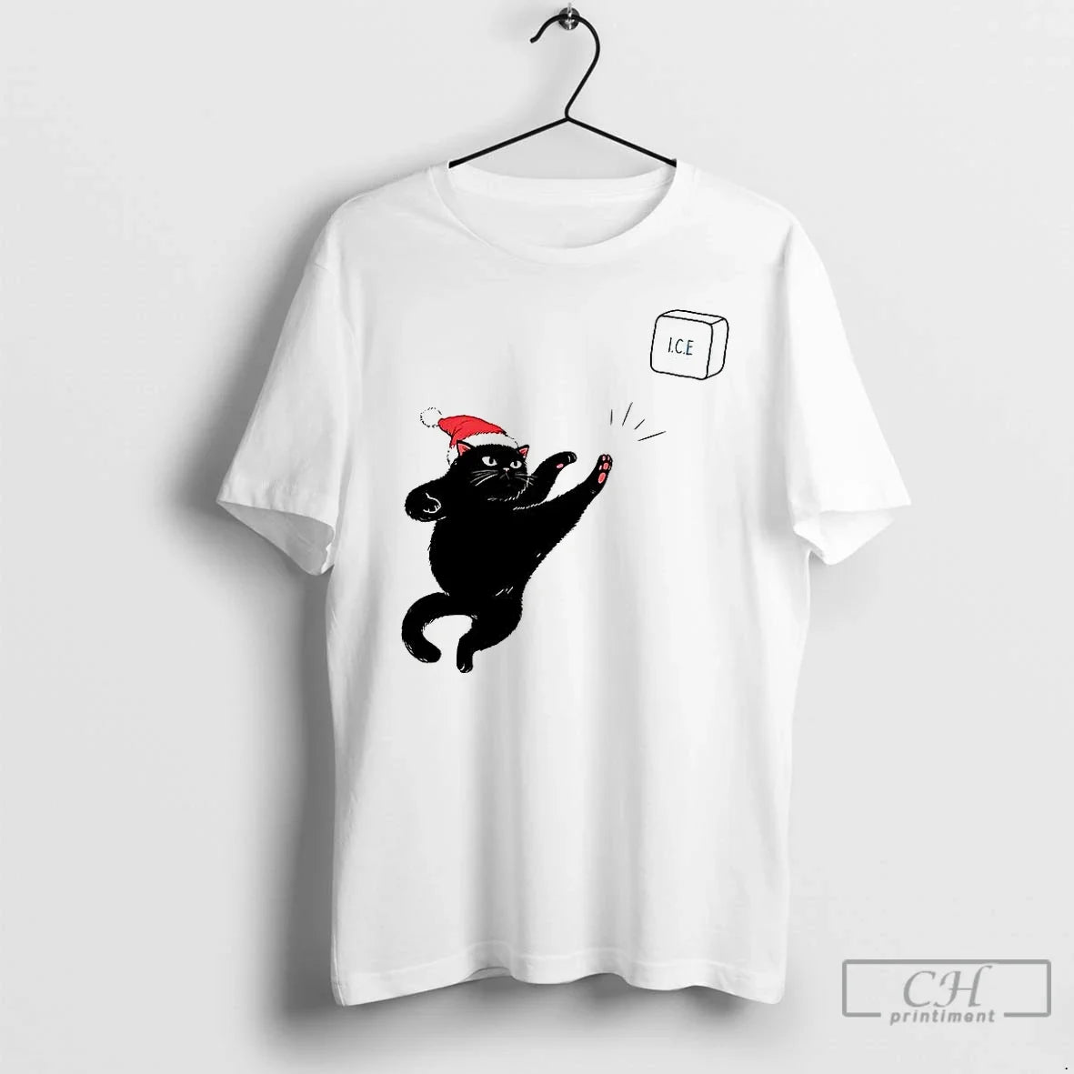 Classic Black Cat Christmas Abolish Ice Fuck - Adult & Kids T-Shirts, Sweatshirts & Hoodies apparel design preview 1