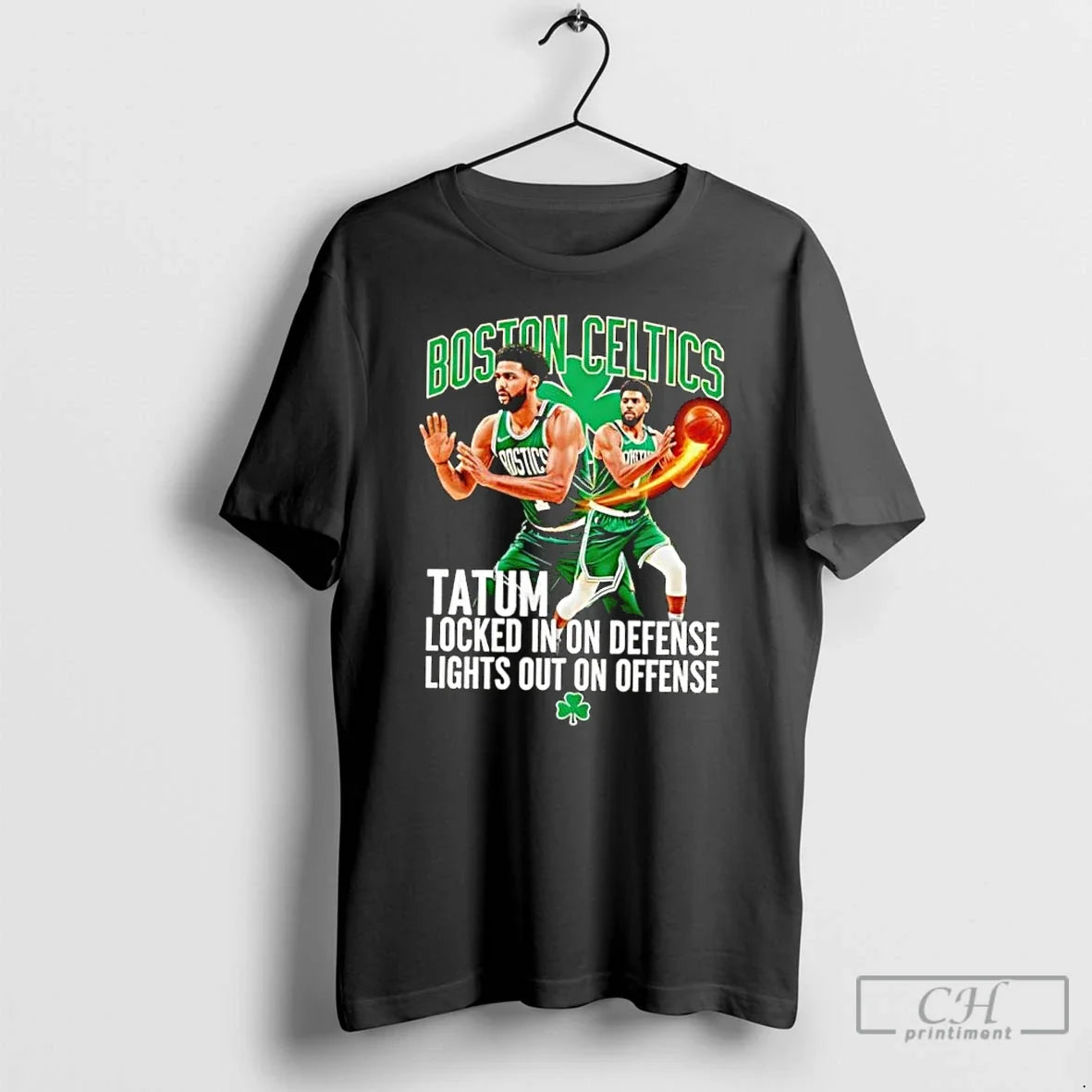 Classic Boston Celtics Tatum Locked In On Defense - Adult & Kids T-Shirts, Sweatshirts & Hoodies apparel design preview 1