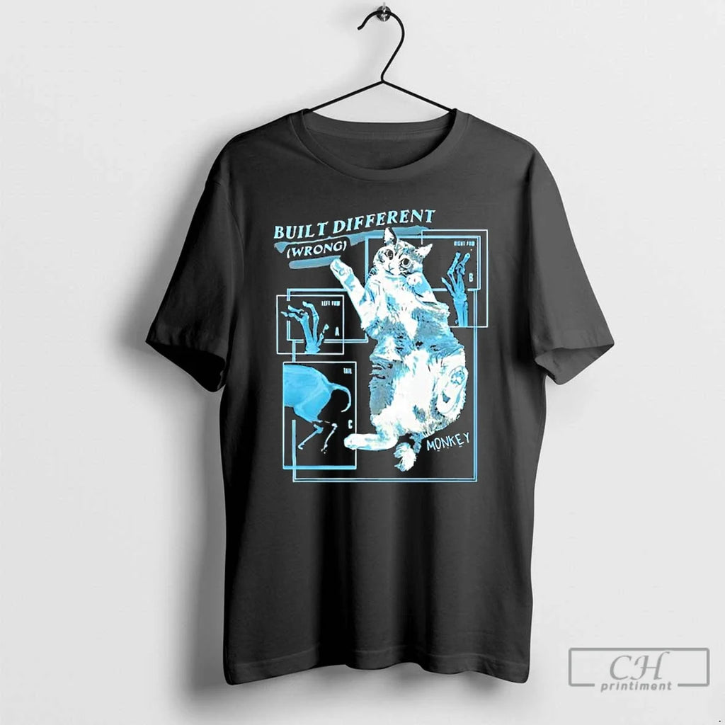 Classic Built Different Wrong Monkey Cat - Adult & Kids T-Shirts, Sweatshirts & Hoodies apparel design preview 1