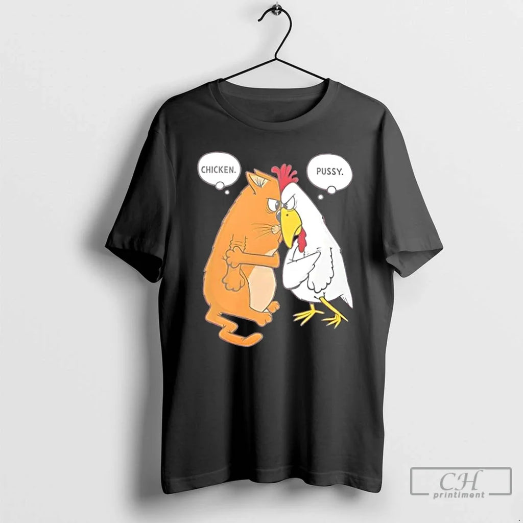 Classic Cat And Chicken Insult Wordplay - Adult & Kids T-Shirts, Sweatshirts & Hoodies apparel design preview 1