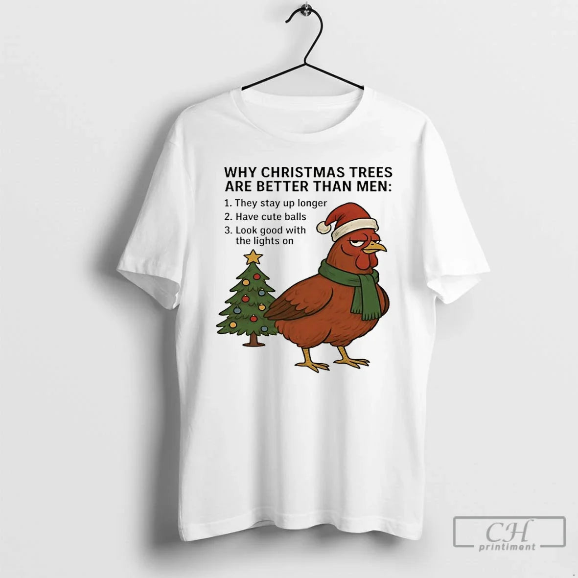 Classic Chicken Santa Why Christmas Tree Are Better - Adult & Kids T-Shirts, Sweatshirts & Hoodies apparel design preview 1