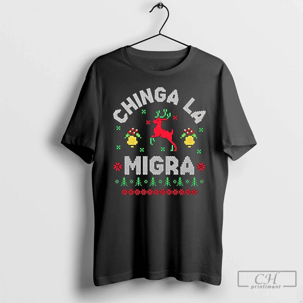 Classic Chinga La Migra Christmas - Adult & Kids T-Shirts, Sweatshirts & Hoodies apparel design preview 1