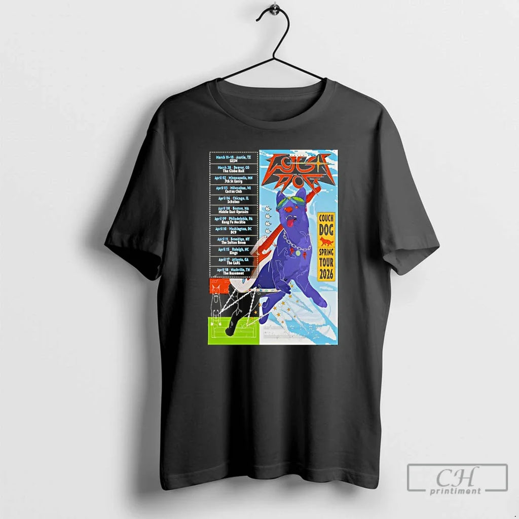 Classic Couch Dog Spring Tour 2026 - Adult & Kids T-Shirts, Sweatshirts & Hoodies apparel design preview 1