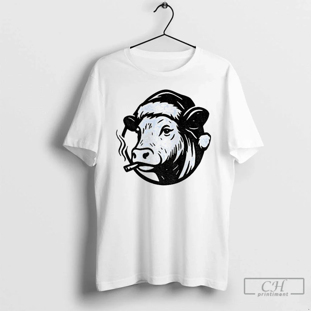 Classic Cow Santa Hat Bah Humbug Merry Christmas - Adult & Kids T-Shirts, Sweatshirts & Hoodies apparel design preview 1