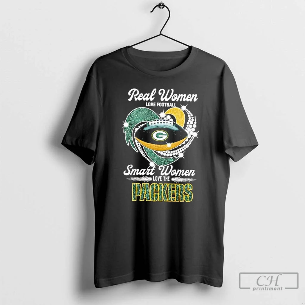 Classic Crystal Heart Real Women Love Football Smart - Adult & Kids T-Shirts, Sweatshirts & Hoodies apparel design preview 1