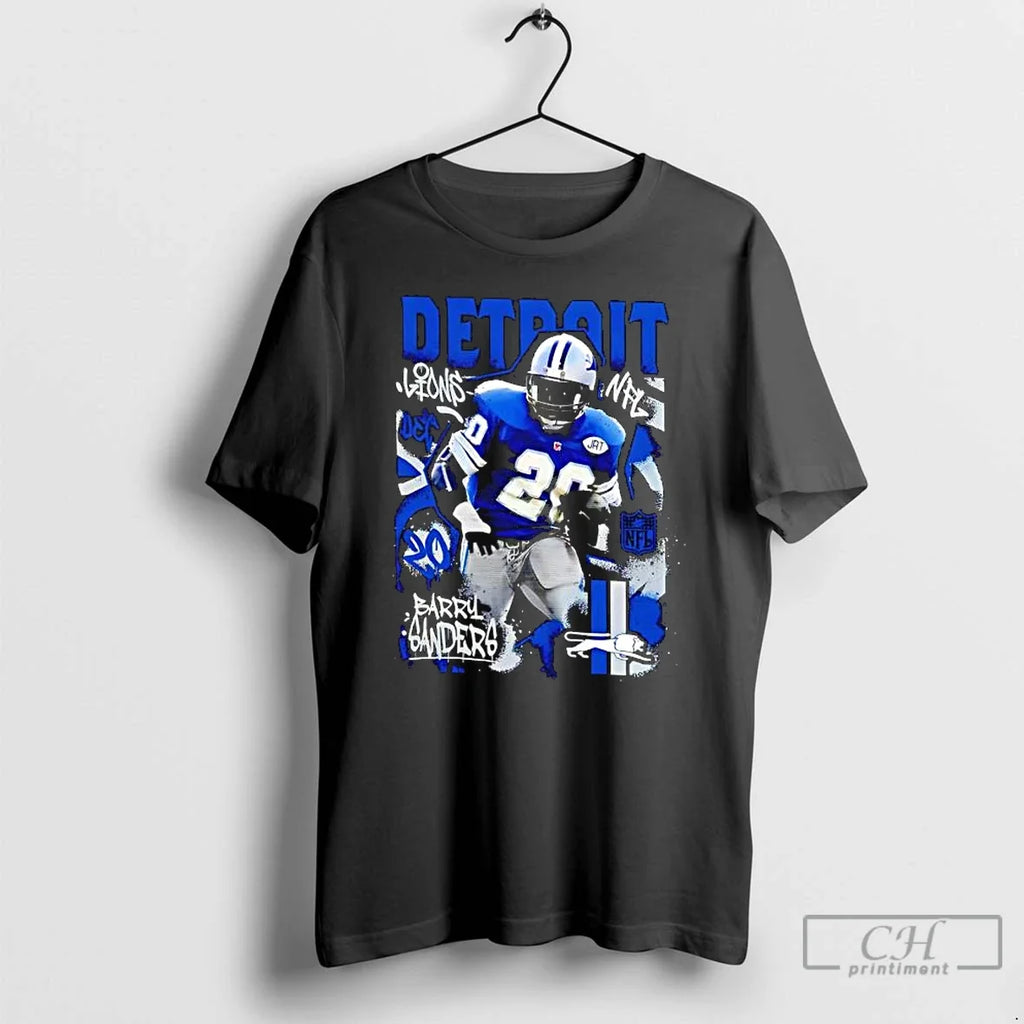 Classic Detroit Lions Barry Sanders Star Player - Adult & Kids T-Shirts, Sweatshirts & Hoodies apparel design preview 1