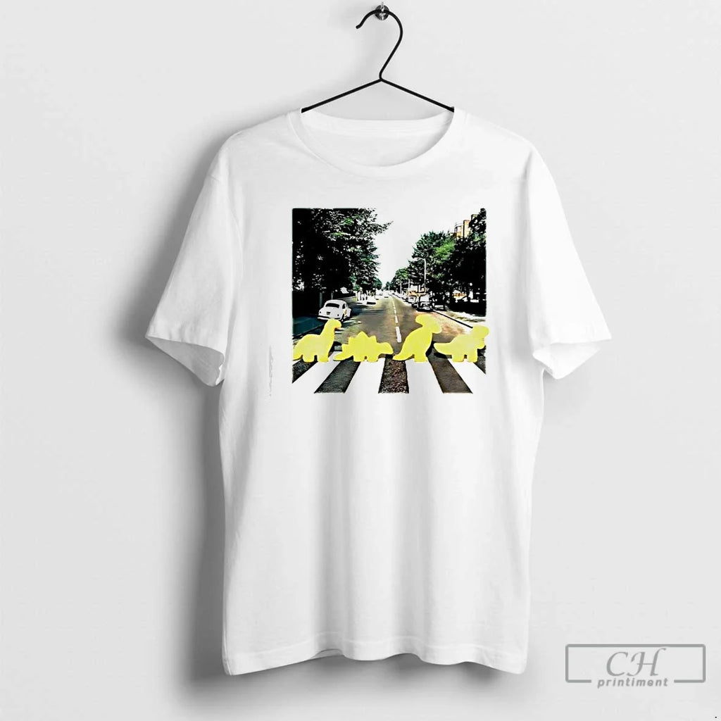 Classic Dino Chicken Nuggets And Abbey Road Album - Adult & Kids T-Shirts, Sweatshirts & Hoodies apparel design preview 1