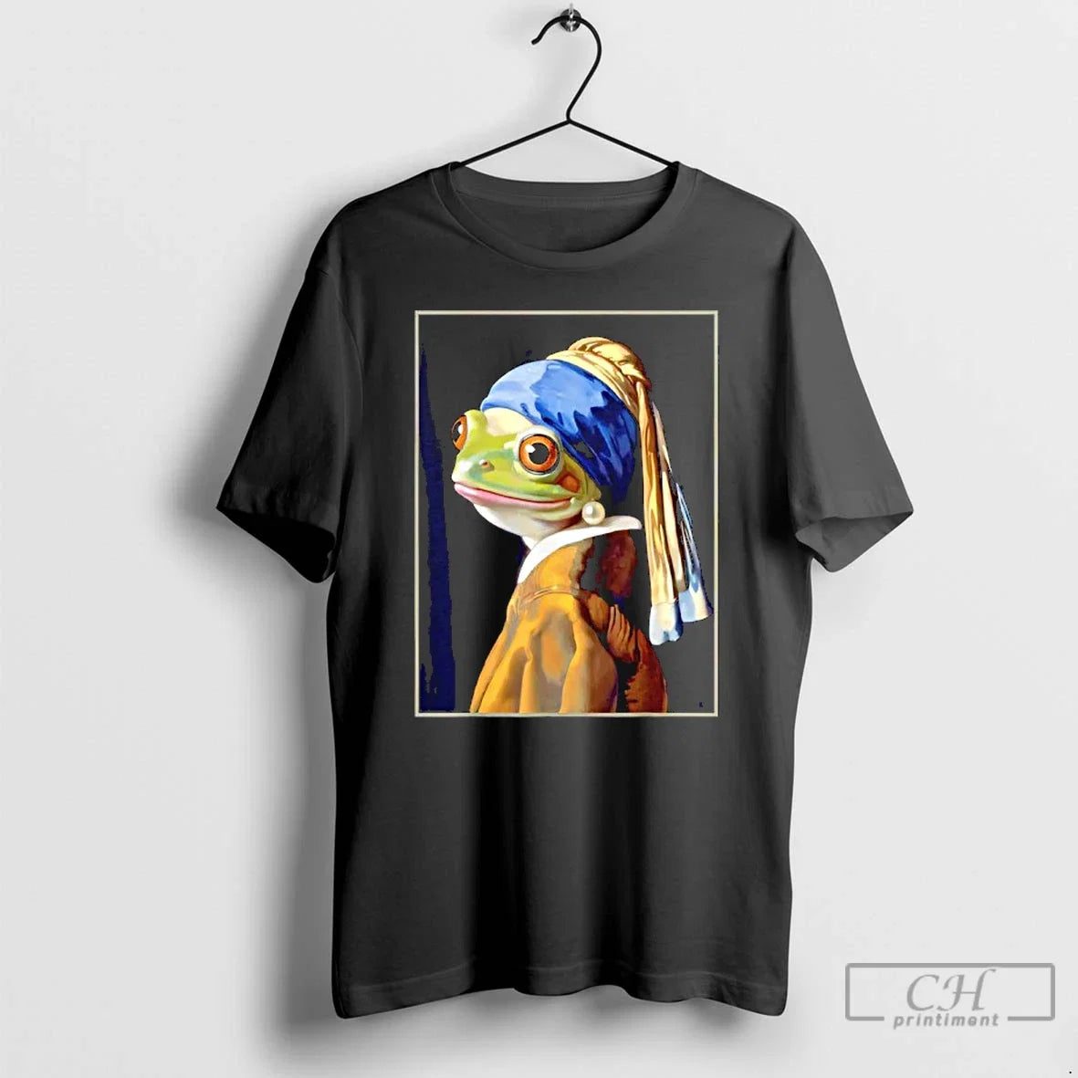 Classic Frog Vermeers Girl With A Pearl Earring - Adult & Kids T-Shirts, Sweatshirts & Hoodies apparel design preview 1