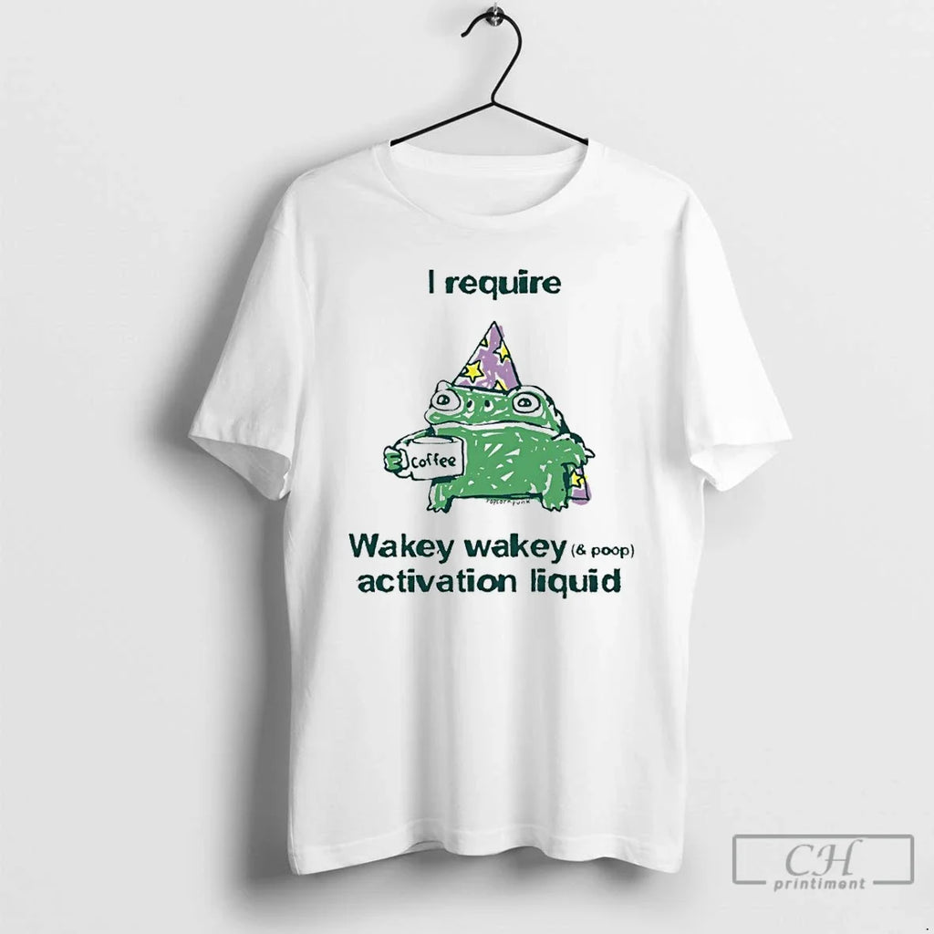 Classic Frog Coffee I Require Wakey Activation Liquid - Adult & Kids T-Shirts, Sweatshirts & Hoodies apparel design preview 1