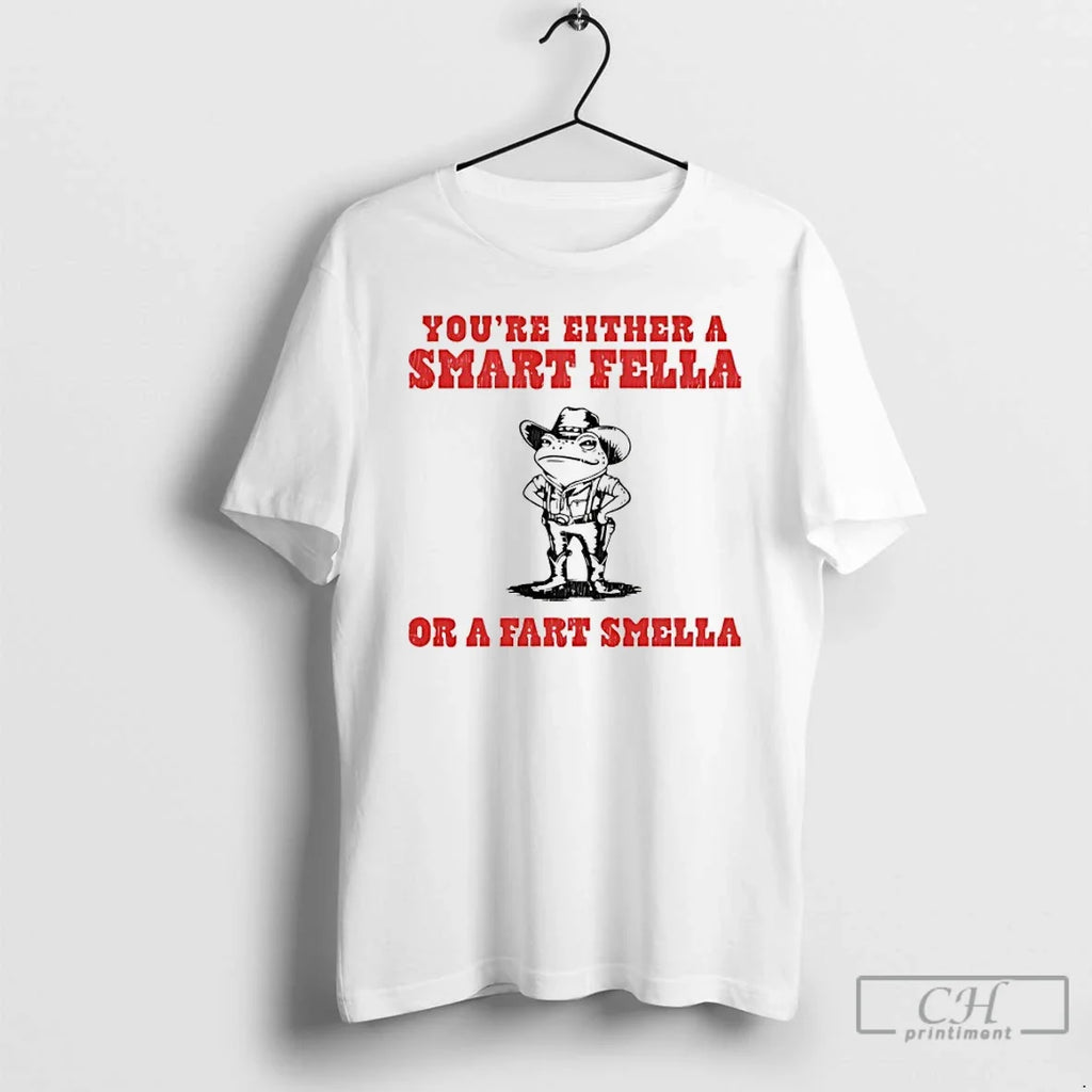 Classic Frog Cowboy Youre Either A Smart Fella Or - Adult & Kids T-Shirts, Sweatshirts & Hoodies apparel design preview 1
