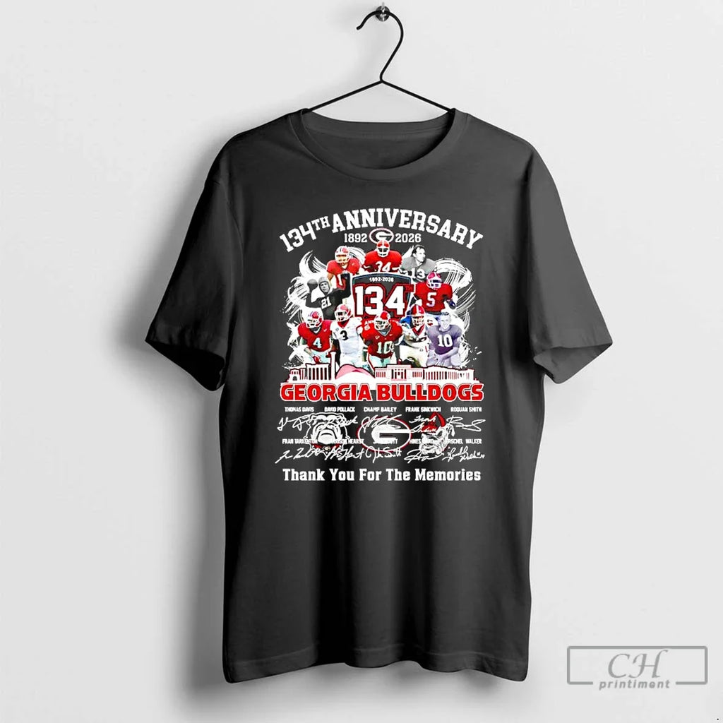 Classic Georgia Bulldogs 134th Anniversary 1892 2026 - Adult & Kids T-Shirts, Sweatshirts & Hoodies apparel design preview 1