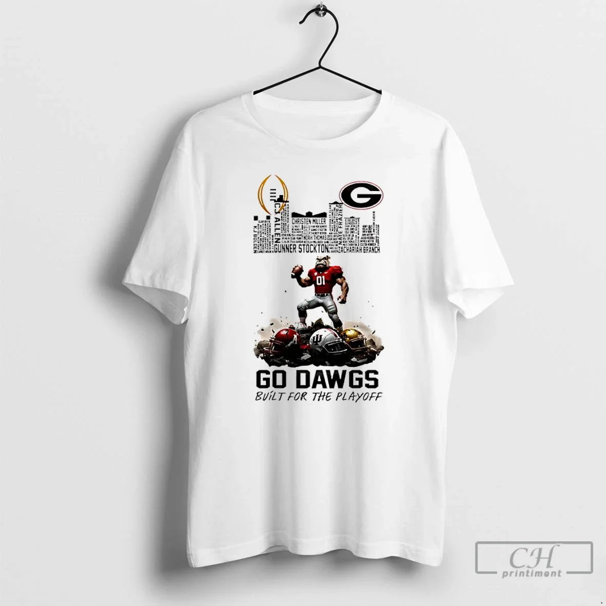 Classic Georgia Bulldogs Bulit For Playoff 2025 2026 - Adult & Kids T-Shirts, Sweatshirts & Hoodies apparel design preview 1