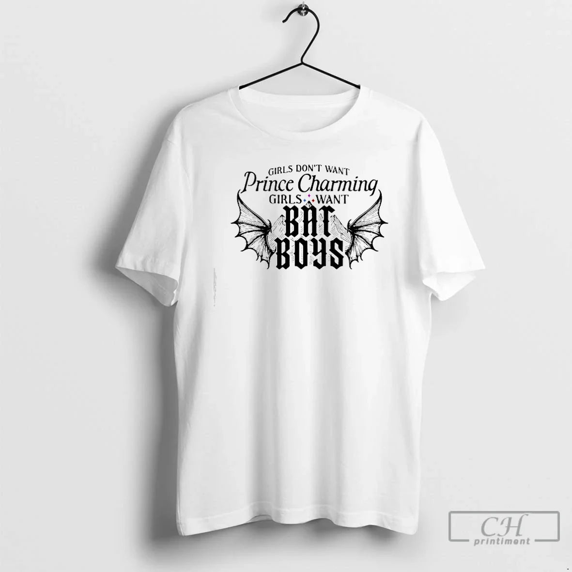 Classic Girls Want Prince Charming Bat Boys - Adult & Kids T-Shirts, Sweatshirts & Hoodies apparel design preview 1