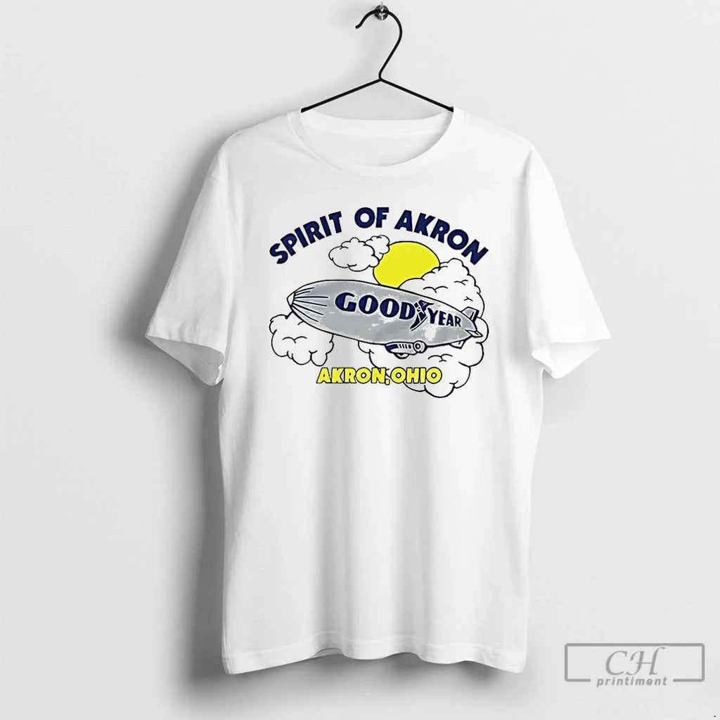 Classic Goodyear Blimp Spirit Of Akron Ohio Cartoon - Adult & Kids T-Shirts, Sweatshirts & Hoodies apparel design preview 1