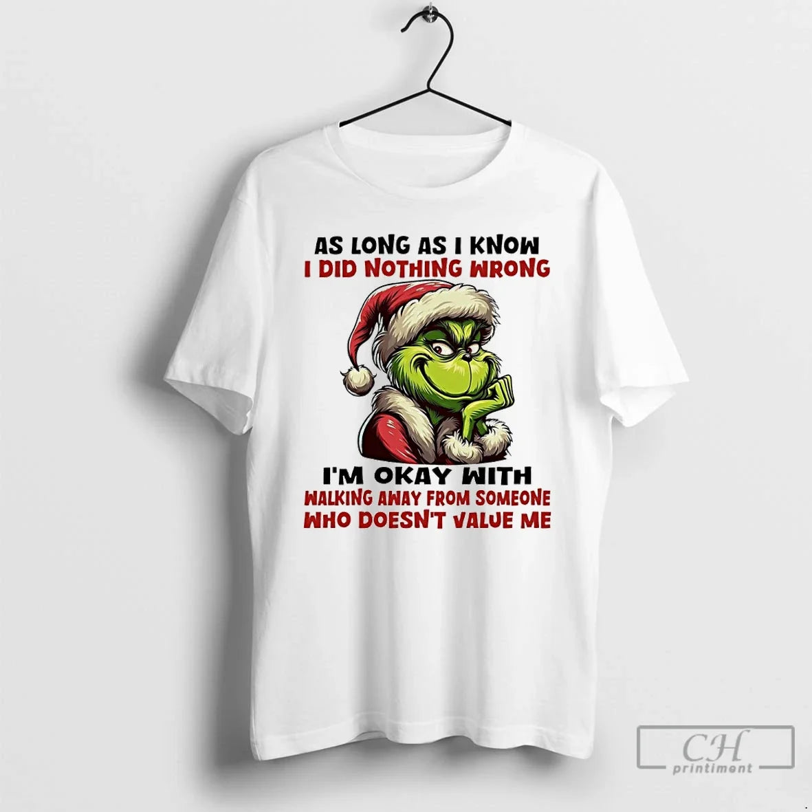 Classic Grinch Christmas As Long I Know Did Nothing - Adult & Kids T-Shirts, Sweatshirts & Hoodies apparel design preview 1