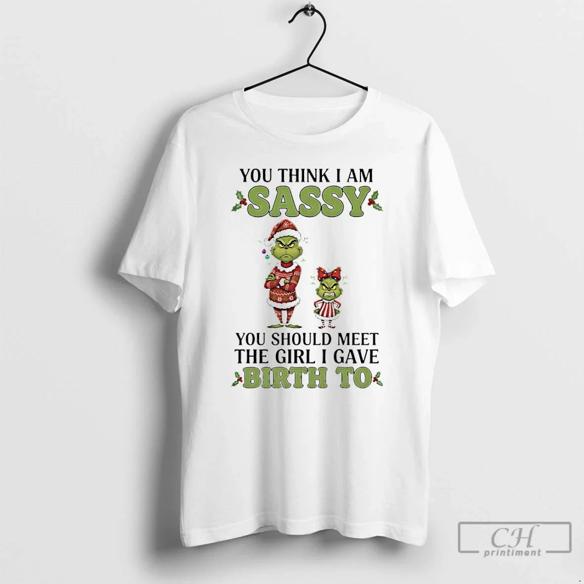 Classic Grinch Christmas You Think I Am Sassy Should - Adult & Kids T-Shirts, Sweatshirts & Hoodies apparel design preview 1