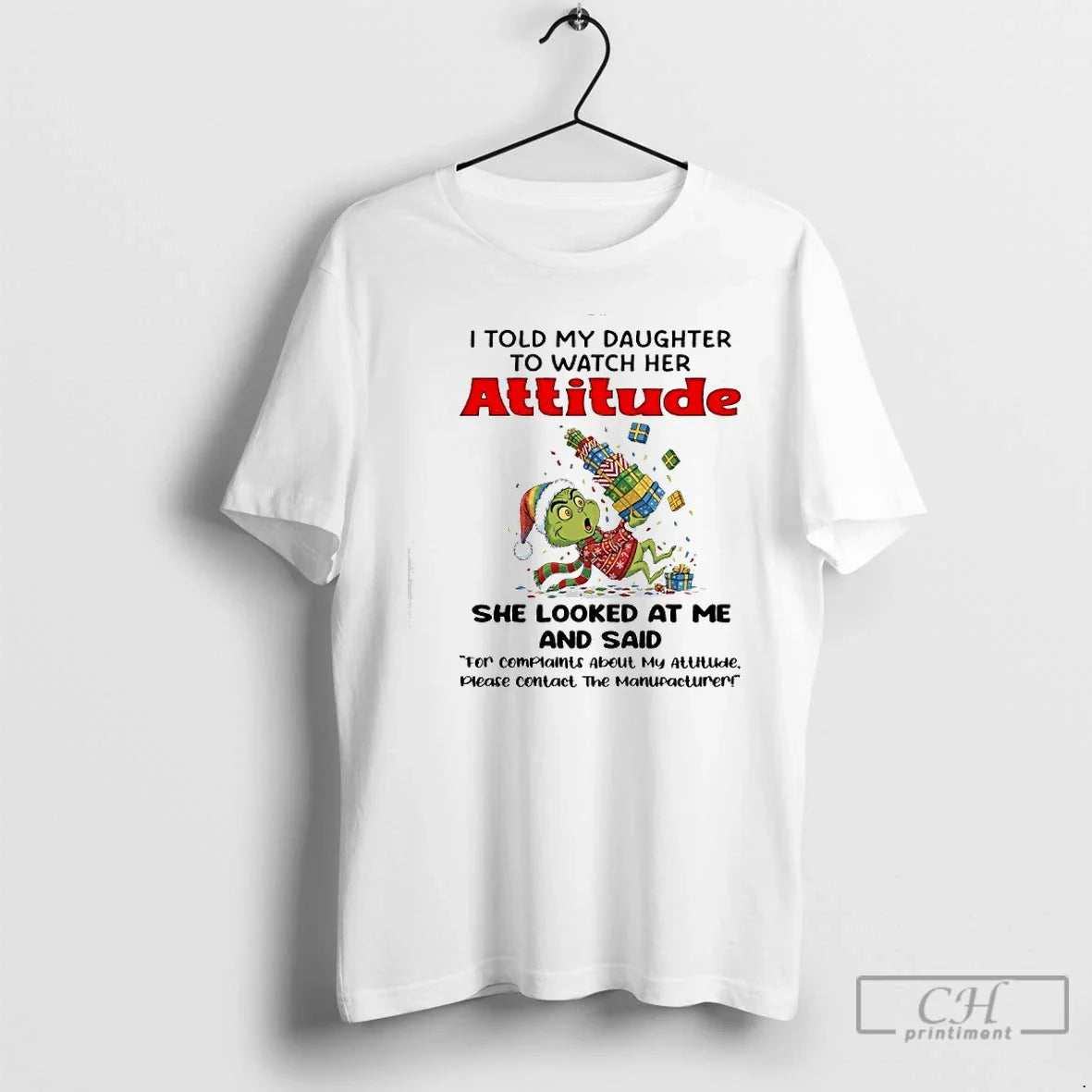 Classic Grinch I Told My Daughter To Watch Her - Adult & Kids T-Shirts, Sweatshirts & Hoodies apparel design preview 1