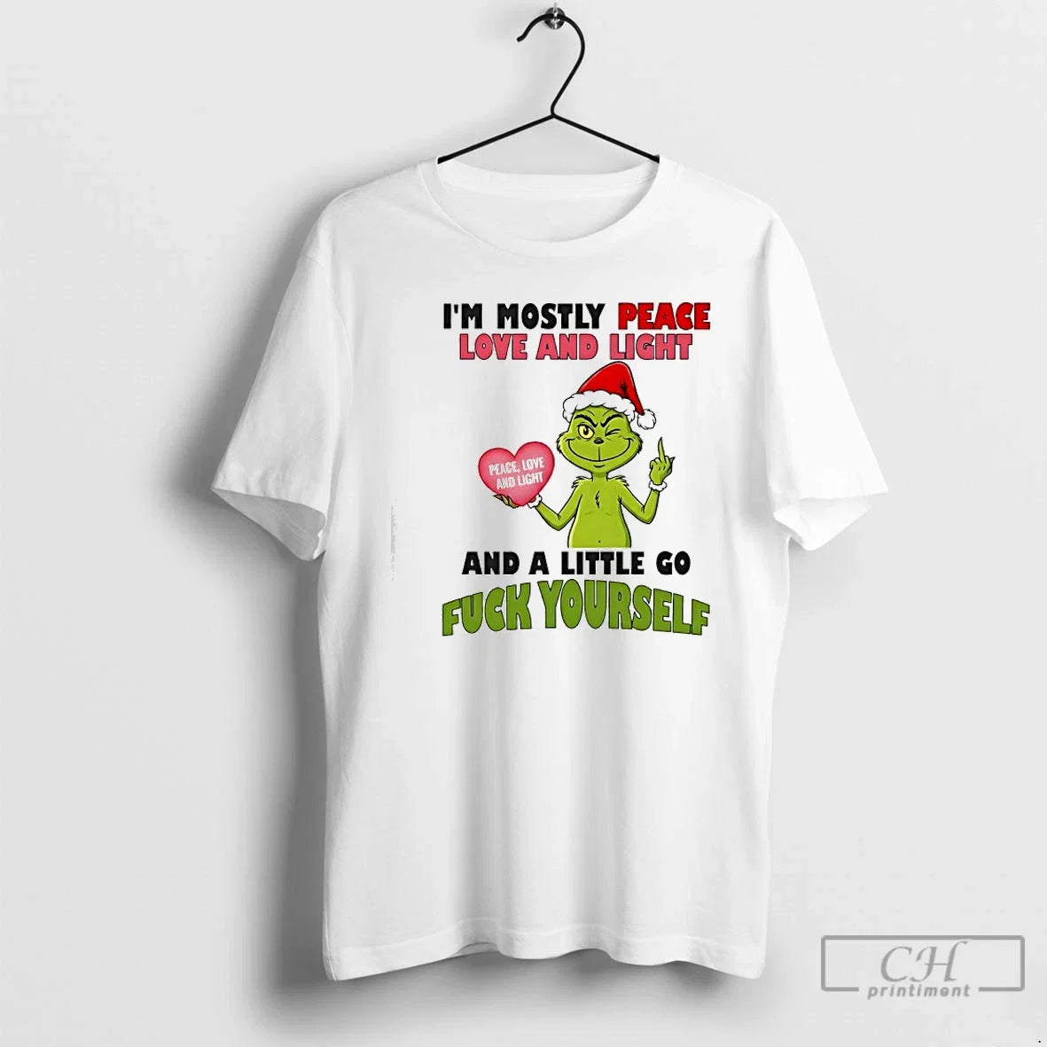 Classic Grinch Lover Im Mostly Peace Love And Light A - Adult & Kids T-Shirts, Sweatshirts & Hoodies apparel design preview 1