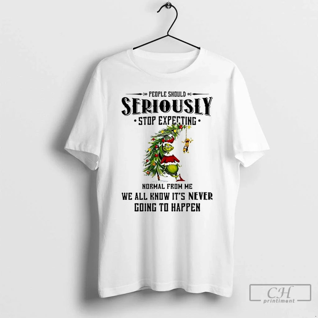 Classic Grinch Santa People Should Seriously Stop - Adult & Kids T-Shirts, Sweatshirts & Hoodies apparel design preview 1