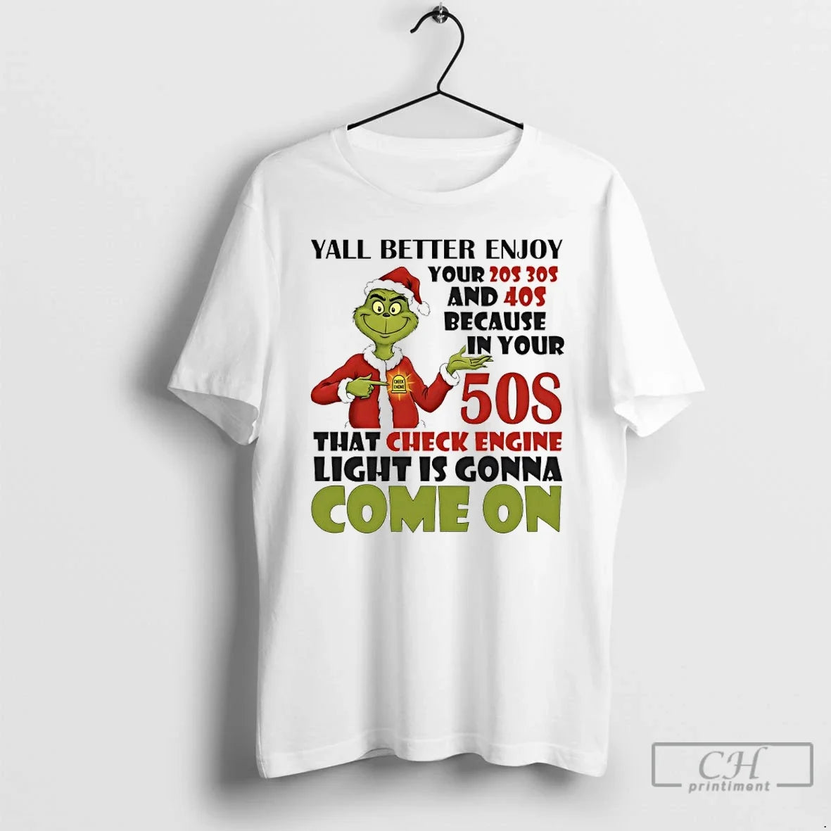 Classic Grinch Cheek Ehone Yall Better Enjoy Your 20s - Adult & Kids T-Shirts, Sweatshirts & Hoodies apparel design preview 1