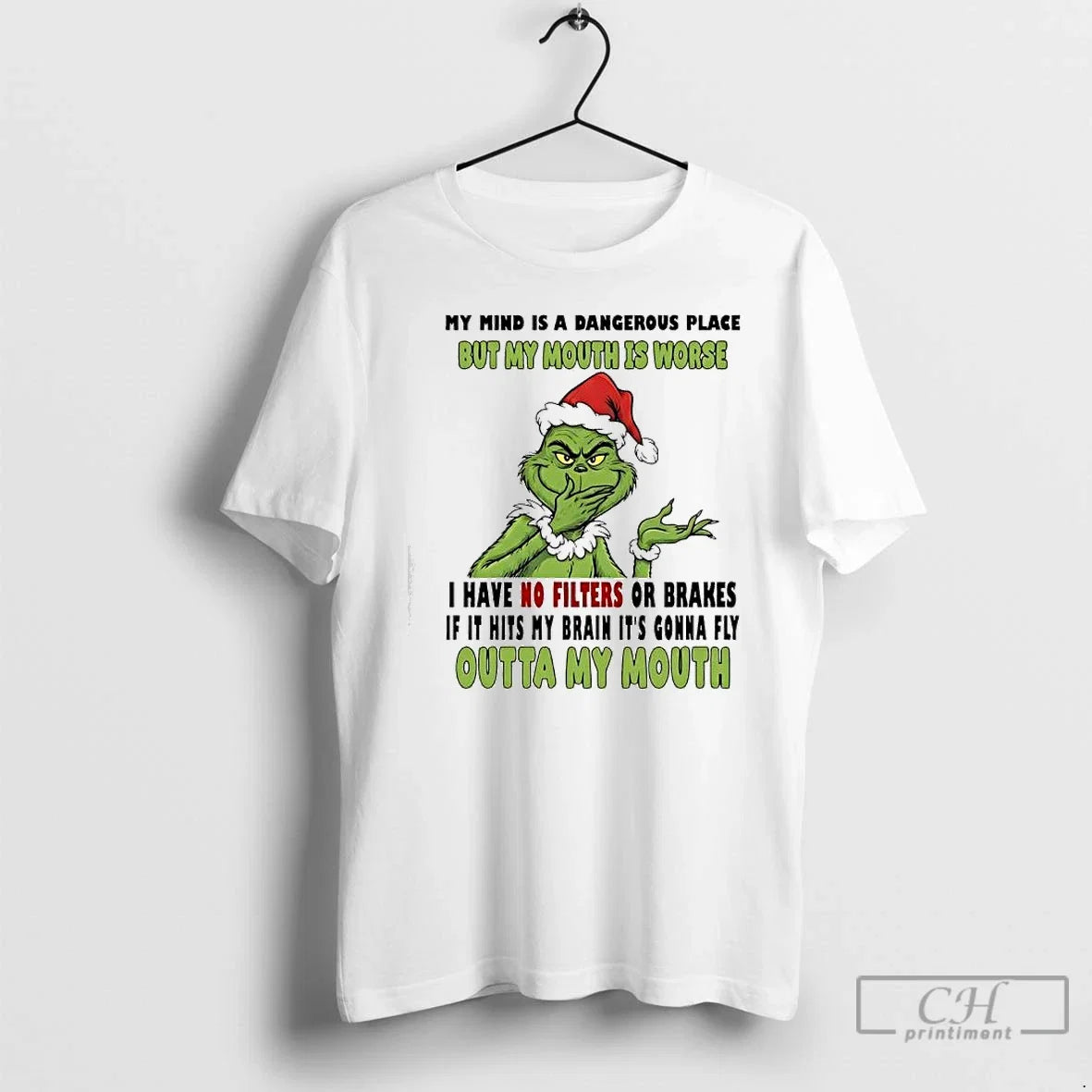 Classic Grinch My Mind Is A Dangerous Place But Mouth - Adult & Kids T-Shirts, Sweatshirts & Hoodies apparel design preview 1