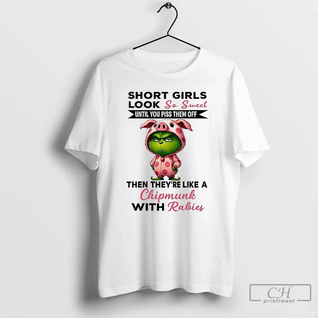 Classic Grinch Short Girls Look So Sweet Until You - Adult & Kids T-Shirts, Sweatshirts & Hoodies apparel design preview 1