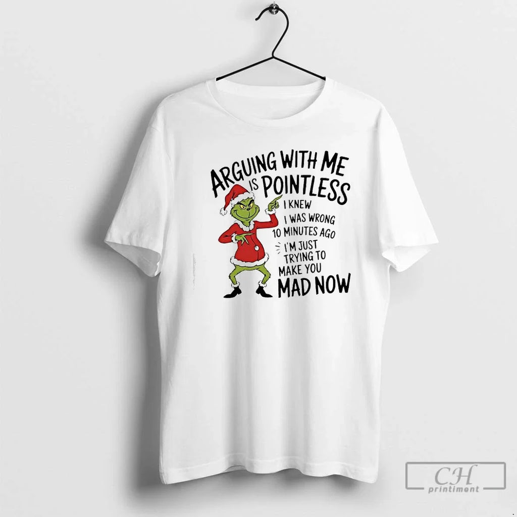Classic Grinch Stories Arguing With Me Is Pointless - Adult & Kids T-Shirts, Sweatshirts & Hoodies apparel design preview 1