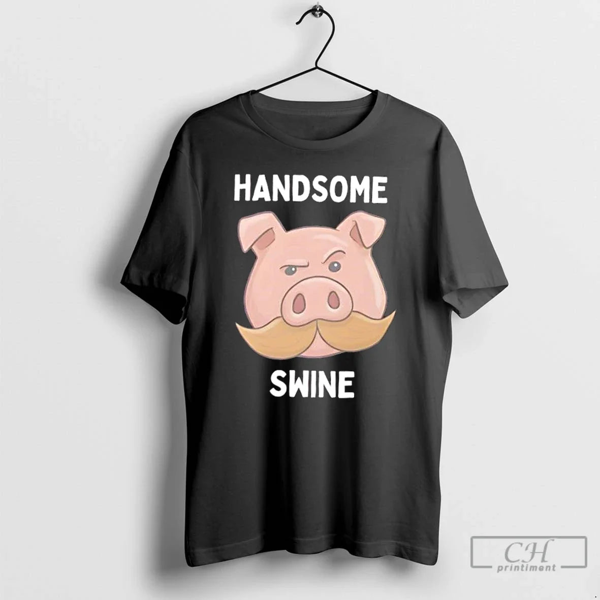 Classic Handsome Swine Pig Mustache - Adult & Kids T-Shirts, Sweatshirts & Hoodies apparel design preview 1