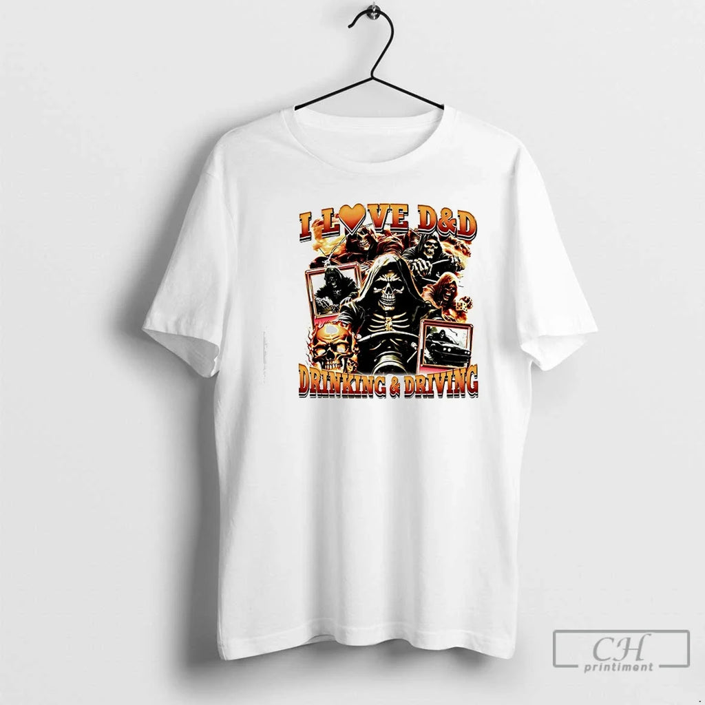 Classic I Love Dd Drinking Driving Skeleton Graphic - Adult & Kids T-Shirts, Sweatshirts & Hoodies apparel design preview 1