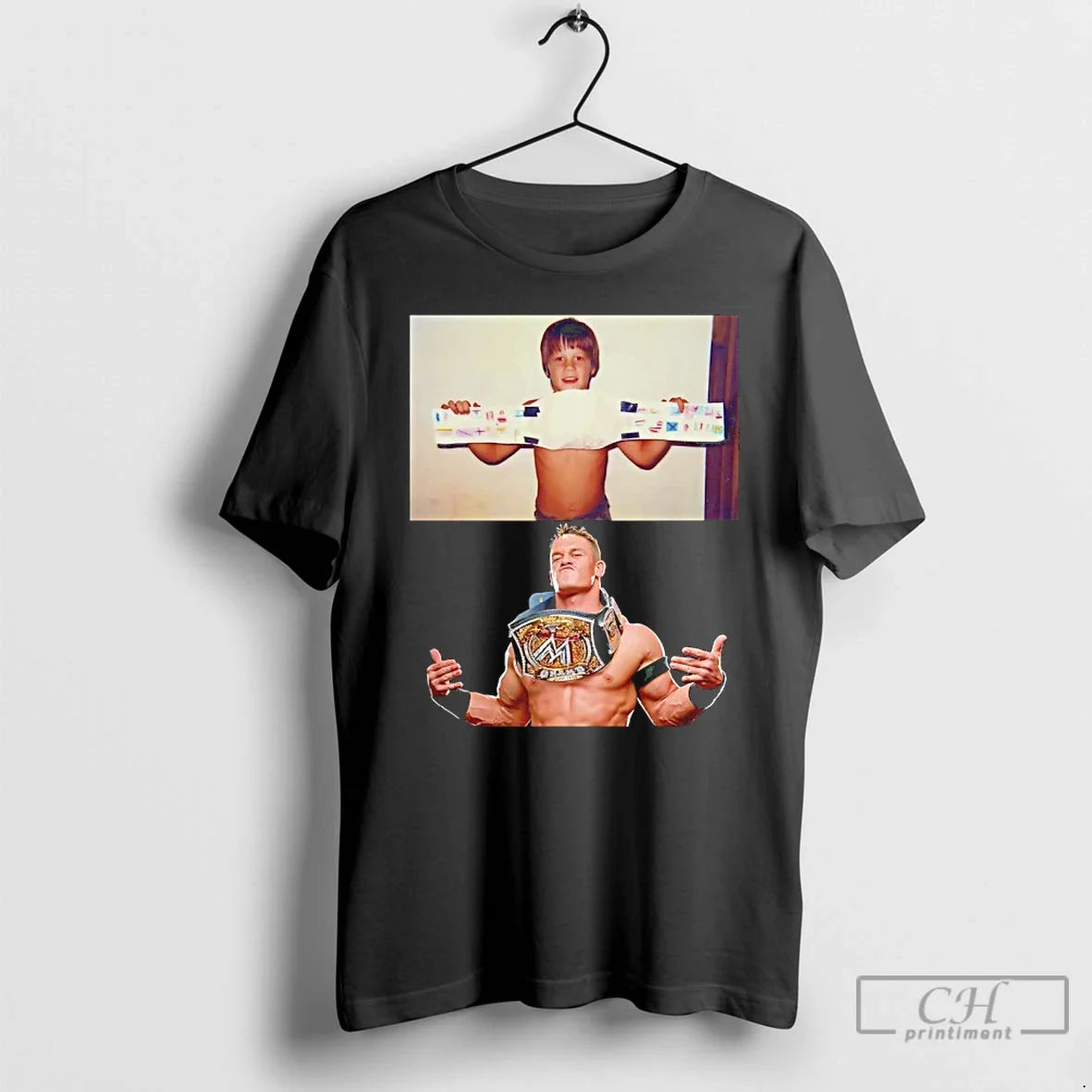 Classic John Cena As A Child And Now - Adult & Kids T-Shirts, Sweatshirts & Hoodies apparel design preview 1