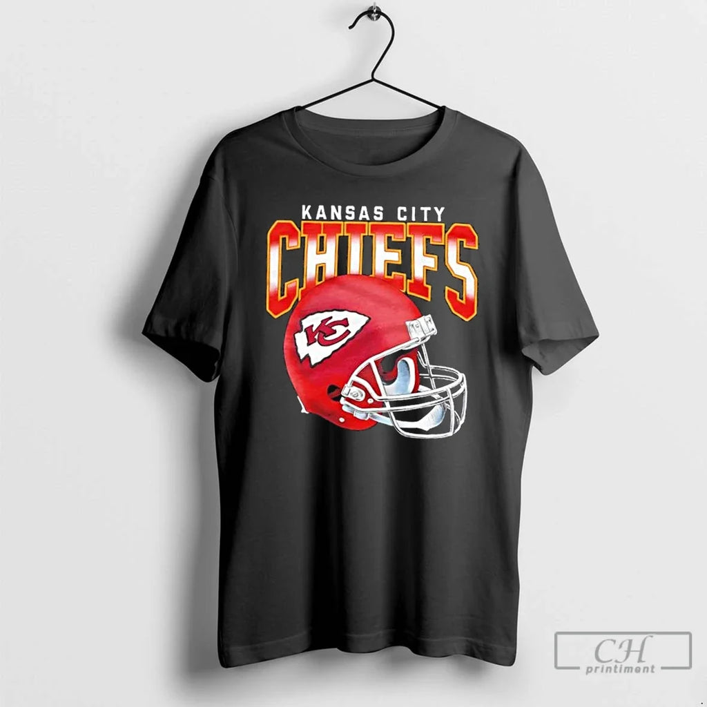 Classic Kansas City Chiefs Gradient Football Helmet - Adult & Kids T-Shirts, Sweatshirts & Hoodies apparel design preview 1