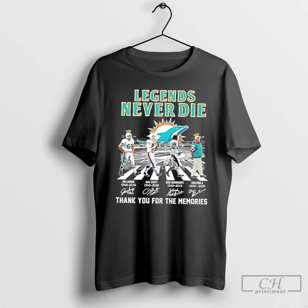 Classic Legends Never Die Miami Dolphins Don Shula - Adult & Kids T-Shirts, Sweatshirts & Hoodies apparel design preview 1