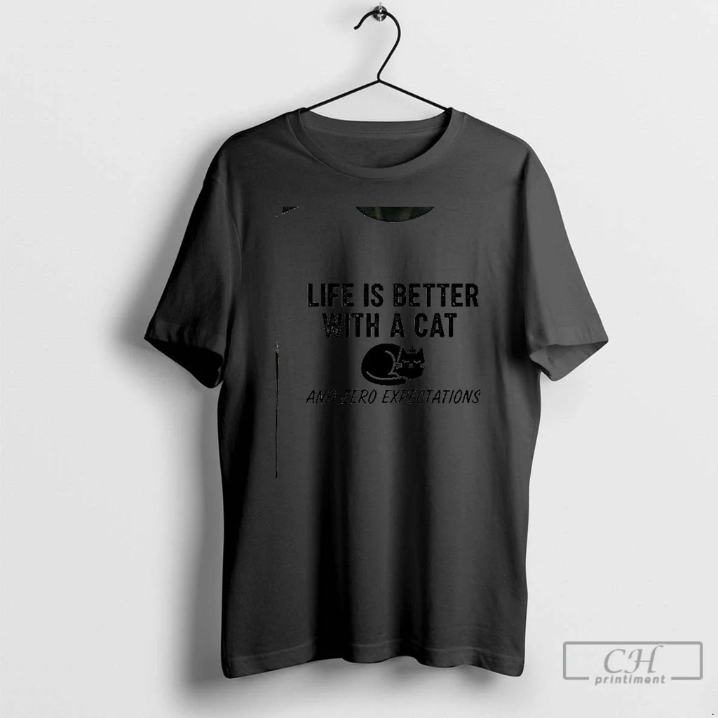 Classic Life Is Better With A Cat And Zero - Adult & Kids T-Shirts, Sweatshirts & Hoodies apparel design preview 1