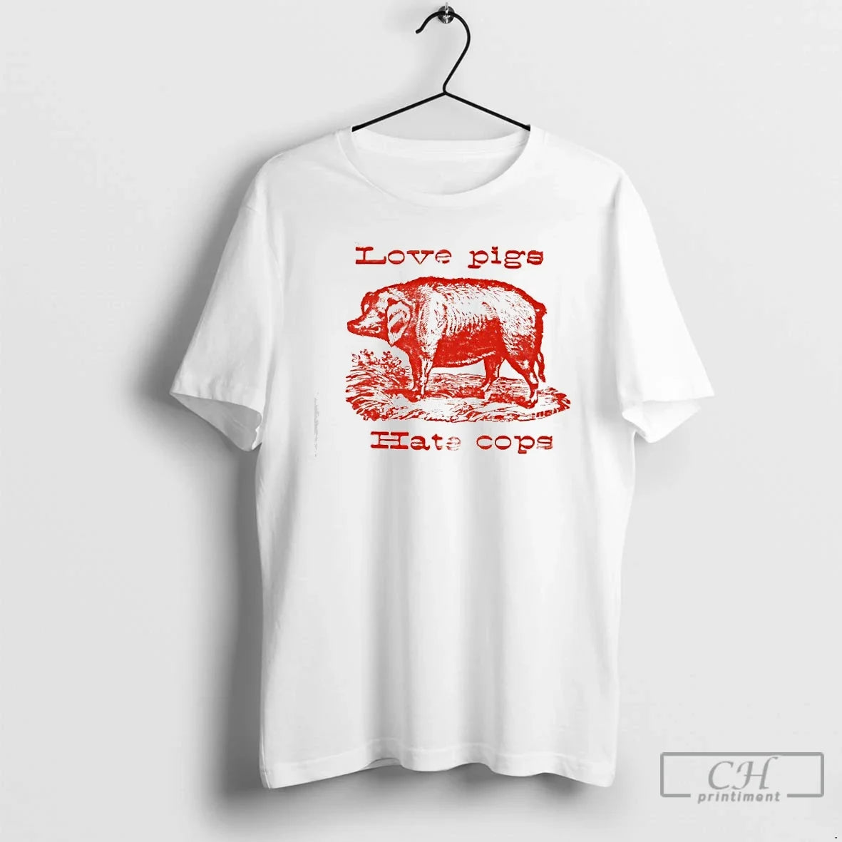 Classic Love Pigs Hate Cops - Adult & Kids T-Shirts, Sweatshirts & Hoodies apparel design preview 1