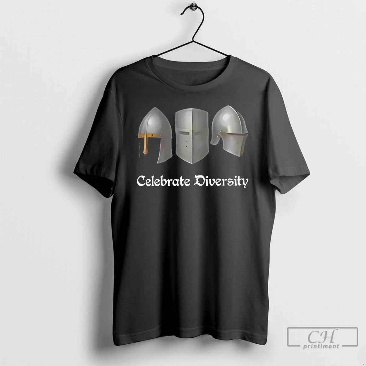 Classic Medieval Helmets Celebrate Diversity - Adult & Kids T-Shirts, Sweatshirts & Hoodies apparel design preview 1