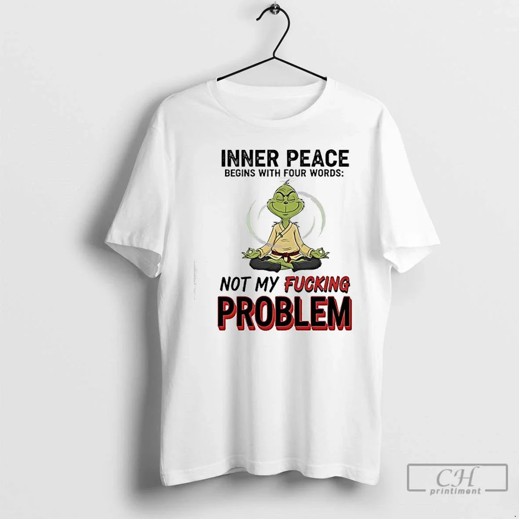 Classic Meditation Grinch Inner Peace Begins With - Adult & Kids T-Shirts, Sweatshirts & Hoodies apparel design preview 1