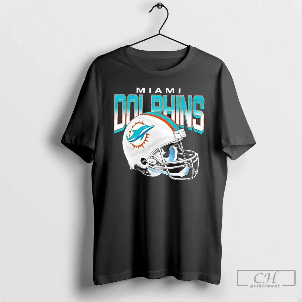 Classic Miami Dolphins Gradient Football Helmet - Adult & Kids T-Shirts, Sweatshirts & Hoodies apparel design preview 1